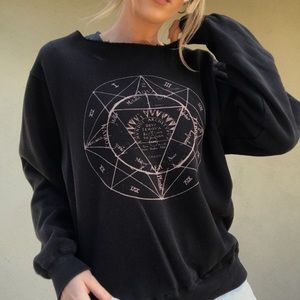 Horoscope Zodiac Star Chart Black Sweater